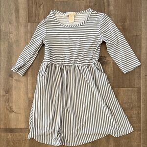Striped Gray Kids Dress